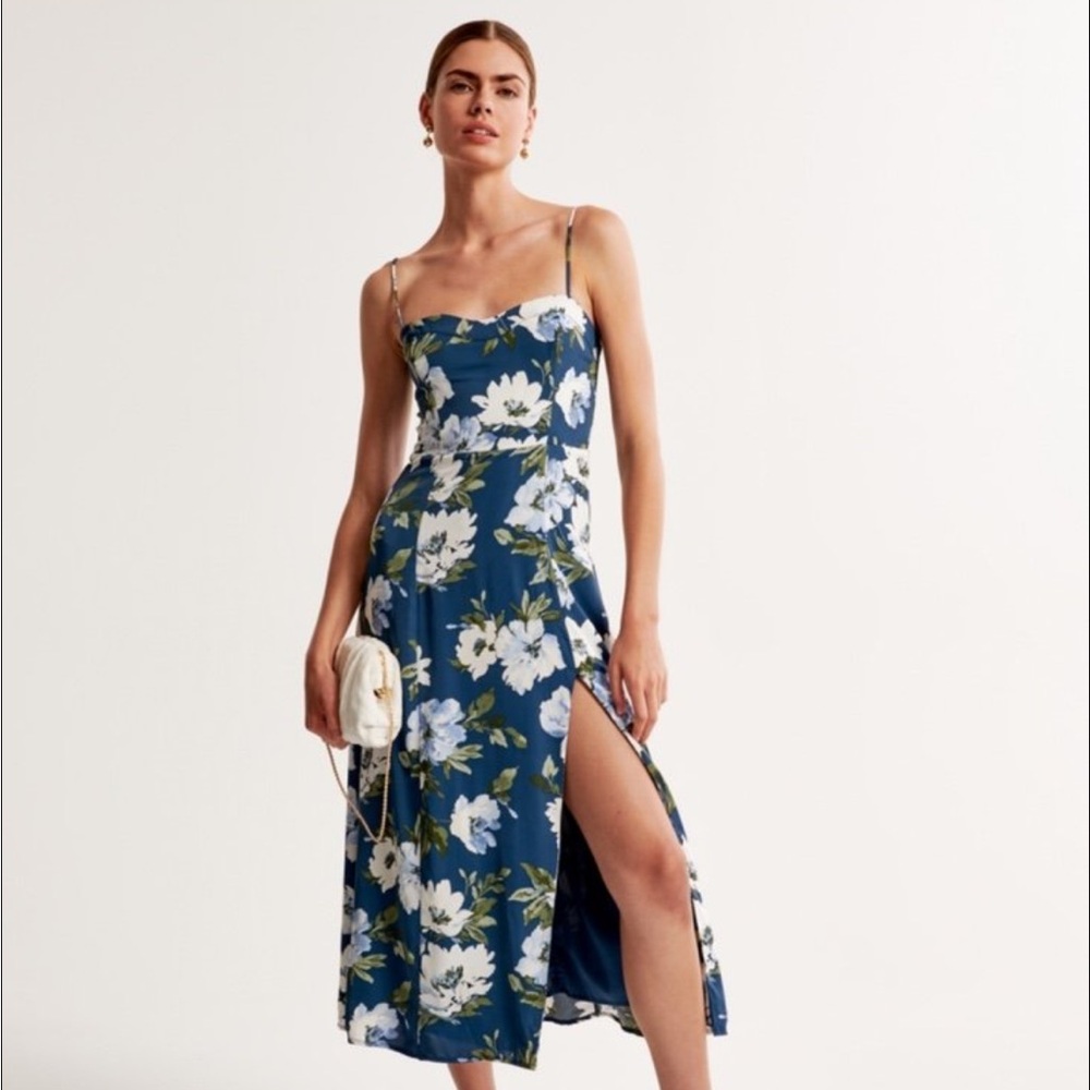 Abercrombie and Fitch Floral Camille Midi Slip Dress